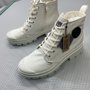 Palladium White Combat & Moto Boots
